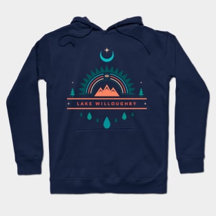 lake willoughby boho rainbow moon Hoodie